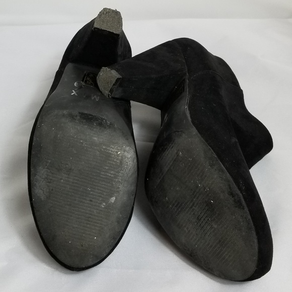 Mix No. 6 Creek Black Suede Ankle Booties Heels - Picture 7 of 8